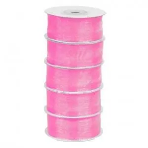 Лента Шифон 2,5 см.*22,85 м. Светло-розовая / 4887103