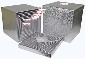 Коробка 12.5*12.5 см Куб Кожа Серебро / SY 601-Silver