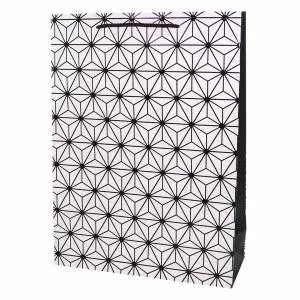 Пакет "Японск Узор, звездн паттерн" Черный/белый 32*26*12/202117
