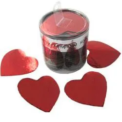 Конфетти  "Сердца фол негор красн" 5 см, 100 гр.