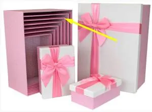 Коробка 26.3*19.3*11.3 Атласный бант, Рогожка /SY604-6710