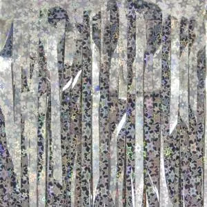 Занавес "Дождик" Звезды серебро голография 60 см* 150см. (Китай) 60-150/С