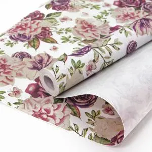 Уп. бумага "Акварельные цветы" крафт 0,7*9 м./ 72032