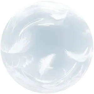 Сфера 3D Bubble Deco 18" Белые перья (Китай) 5514187