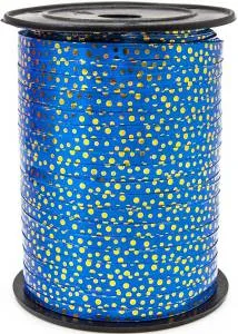 Лента Горошек золотой 5 мм*230м Синий