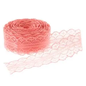 Лента "Тонкое кружево" чайная роза 3 см*10 м./6232431
