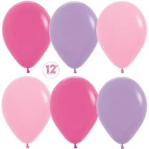 12" Ассорти для девочки, пастель 12 шт.(Колумбия) 