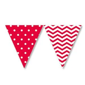 Гирлянда - вымпел "Горох.Белый на красном"