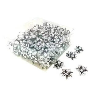 Бант-звезда Металл 44 мм "Классика" Серебро / 1 шт