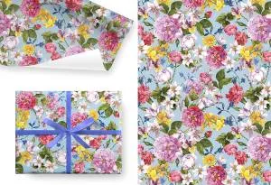 Упак. бумага "Цветы ретро" 100*68 см, 5 листов /Ч44685