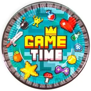 Тарелка  "Game Time Пиксели" 9 дюйм. 6 шт. 77318