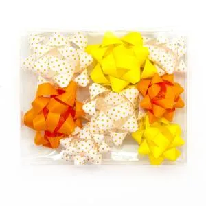 Бант-звезда, солнечный микс 5 см, 8 шт./17807