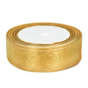 Лента Органза 2.5 см.*22.85 м Золото/О25GOLD