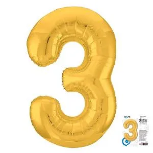 Цифра 3 - 40" Slim Золото (Россия) / 754627/1207-3814