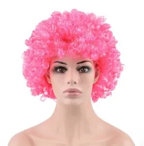 Парик "Кудряшки", ярко-розовый /6230910