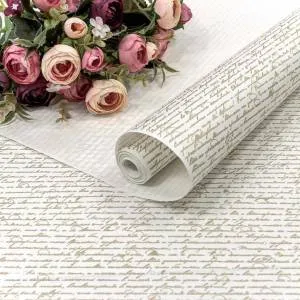 Крафт-бумага Рукопись Проза, Белый/Золото 70см*10м/45462