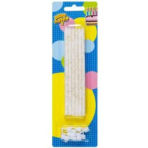 Свечи д/торта 14 см Блеск белые 12 шт 1502-5279