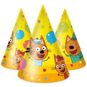 Колпак "Три Кота" Веселый День Рождения  6 шт./ 6014994