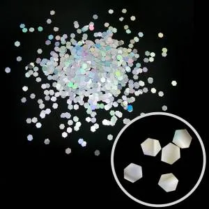 Глиттер "Звезды" лазерный серебряный 3 мм/100 г (Китай)