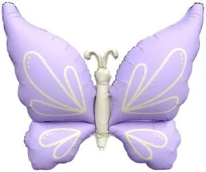 37" Нежная бабочка, сиреневый сатин / Китай 27420