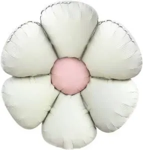 24" Цветок Ромашка, кремовый сатин (надув воздухом) / Китай 26279