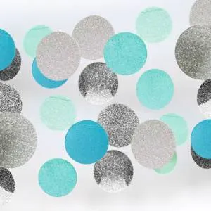 Гирлянда "Круги микс" Серебро/мятный/голубой 2м.