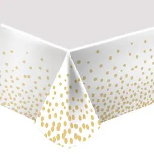 Скатерть "Делюкс" Конфетти Золотые 2,7*1,37м (Китай) / 20358-КТ