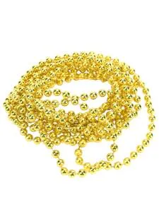 Бусы на елку 0,5 см*2,7 м Золотистые