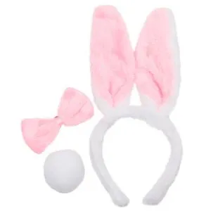 Набор "Зайка" (ушки,бантик,хвостик) белый/розовый / 6230430