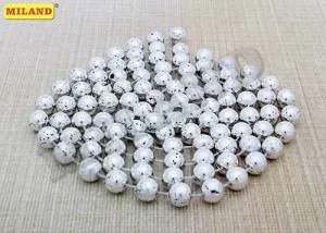 Бусы на елку 1,4 см*1,8 м Серебряные