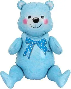 Мишка сидячий синий (Китай) 22"/15537