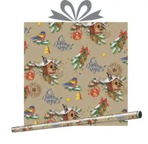 Бумага-крафт Скворечник 0,7*1 м. (1 лист в рул)/КБ-4805