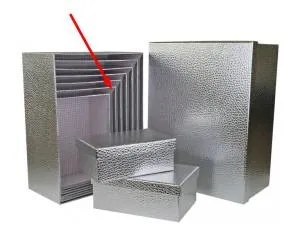 Коробка Текстура кожи серебро 25*18*10.5