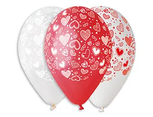 Шелкография 12" пастель/кристал Сердечки