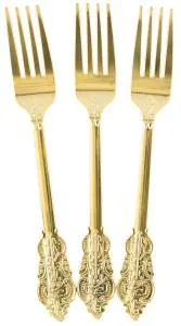 Вилки "Барокко" золото металлик 18,5 см., 10 шт. / 6234101