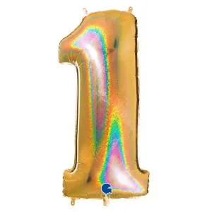 Цифра "1" - Золото голография в упак. /Grabo                     