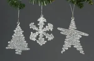 Елочка/Звездочка/Снежинка серебряные