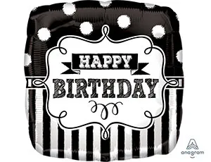 18" HB Горох полосы черн-бел квадрат (Анаграм) / 1202-2437