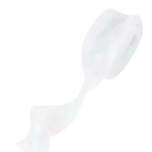 Лента Органза 4 см.*9,14 м. Белая Хамелеон с леской  / 6233848