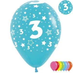 Цифра "3", Ассорти пастель12" ( Колумбия)