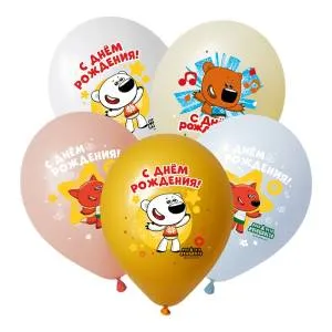 12" Ми-Ми-Мишки С Днем Рождения, ассорти пастель (Вьетнам) 50 шт 312829