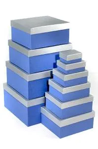 Коробка 19*17*8,5 см "Синий/Серебро" 