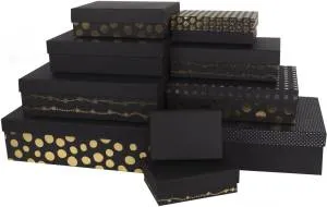 Коробка 27,5*19,5*7,5 см. "Темная классика" черный/золото металлик / 502249