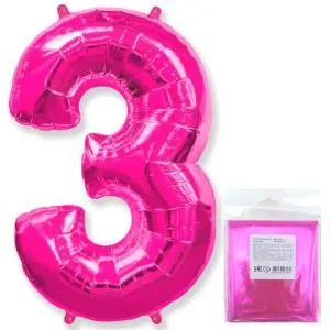 Цифра "3" - фуксия в упак/ Flexmetal 1207-3083