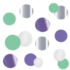 Конфетти для шаров "Круги Микс Лавандовые" d=2,5 см., 30 гр.