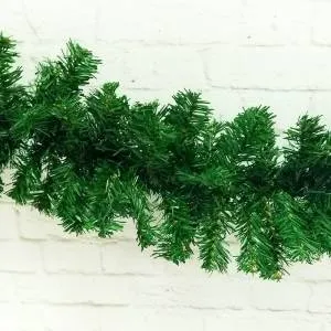 Гирлянда хвойная "Зеленая" зеленая 220 веток, 2,7м