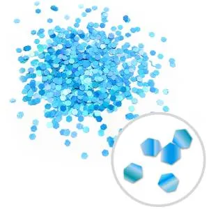 Глиттер "Блестки" лазерный синий 2,5 мм/100 г (Китай)