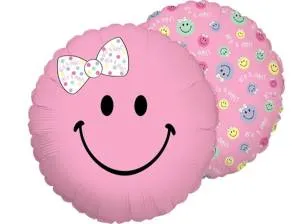 18" Круг Смайл Девочка (Flexmetall) 