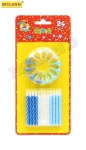 Свечи д/торта с подст. "Синяя гамма" 24 шт.