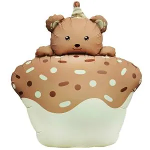 29" Кексик с медвежонком, бежевый сатин / Китай  25062